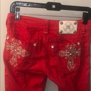 Red miss me skinnies